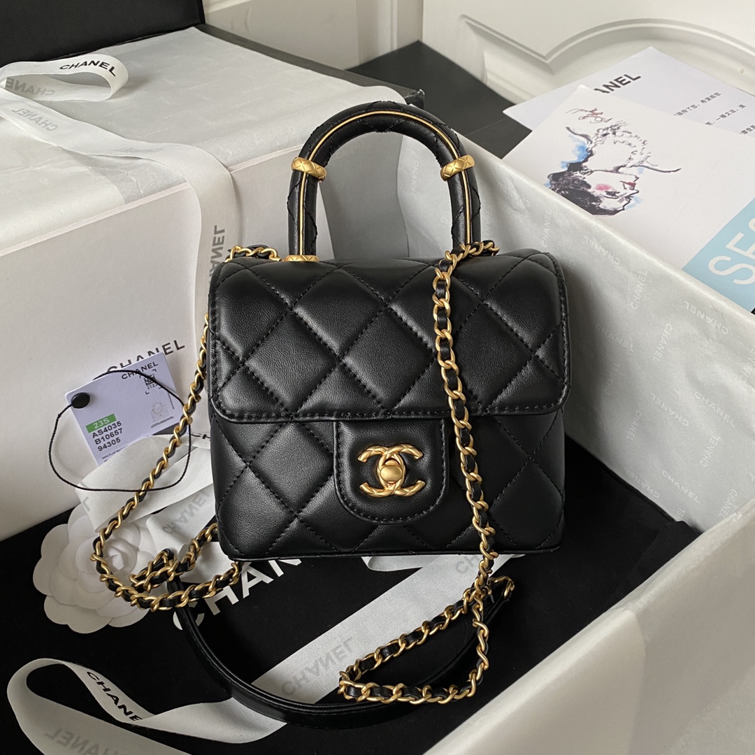 TOP CHANEL Lambskin Small Clutch 15*15.5*7.5 cm - Black