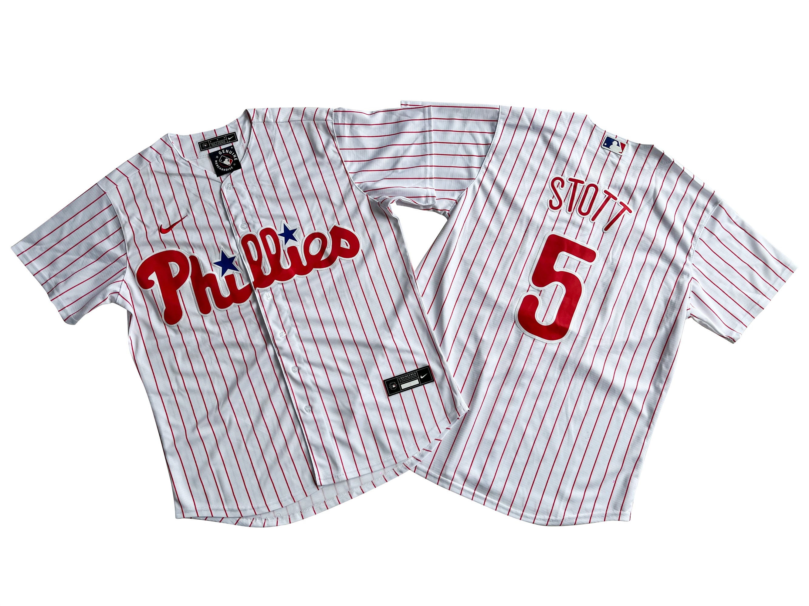 Men's Philadelphia Phillies 5# Bryson Stott White Home Replica Player Name Jersey