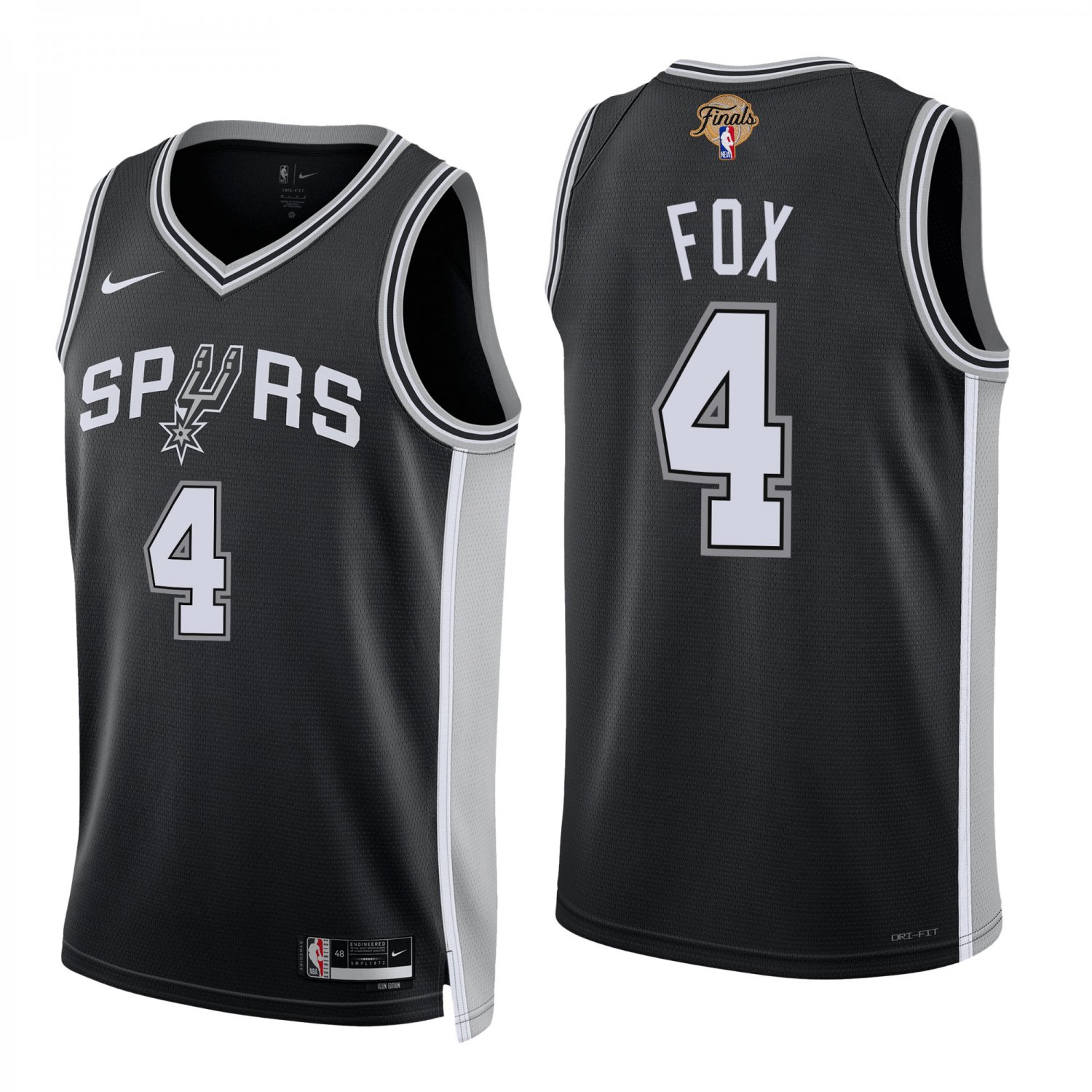 De'Aaron Fox San Antonio Spurs 2026 Finals Jersey - Black