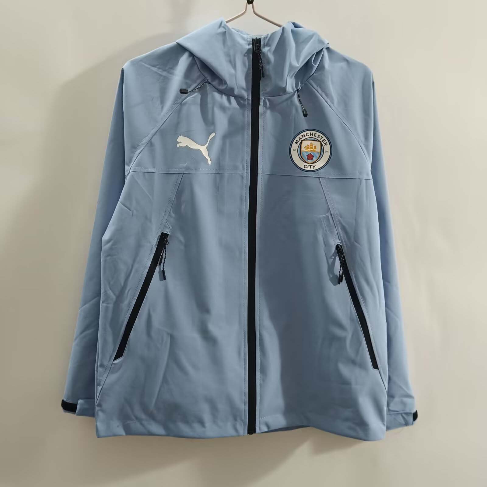 2025/2026 Manchester City Windbreaker Blue Football Shirt 1:1 Thai Quality