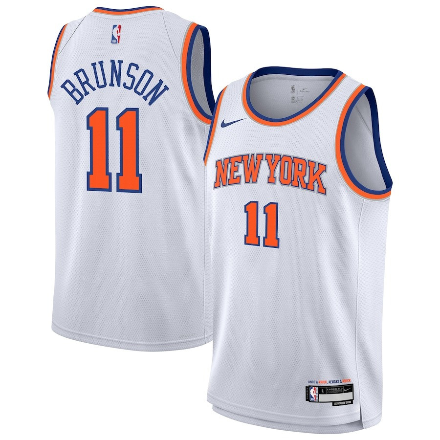 Jalen Brunson New York Knicks Blue Icon Edition Swingman Jersey - white