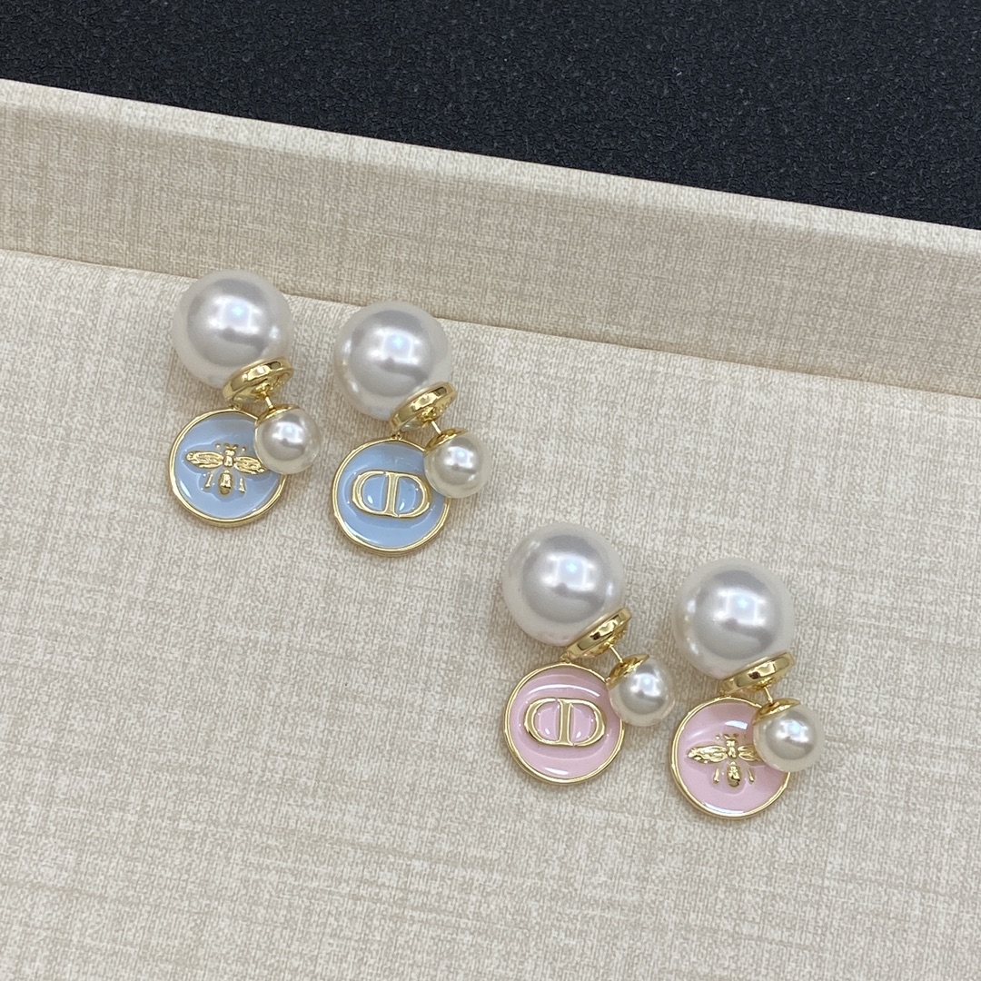 TOP Christian Dior Earrings with Pearl - 2 Color