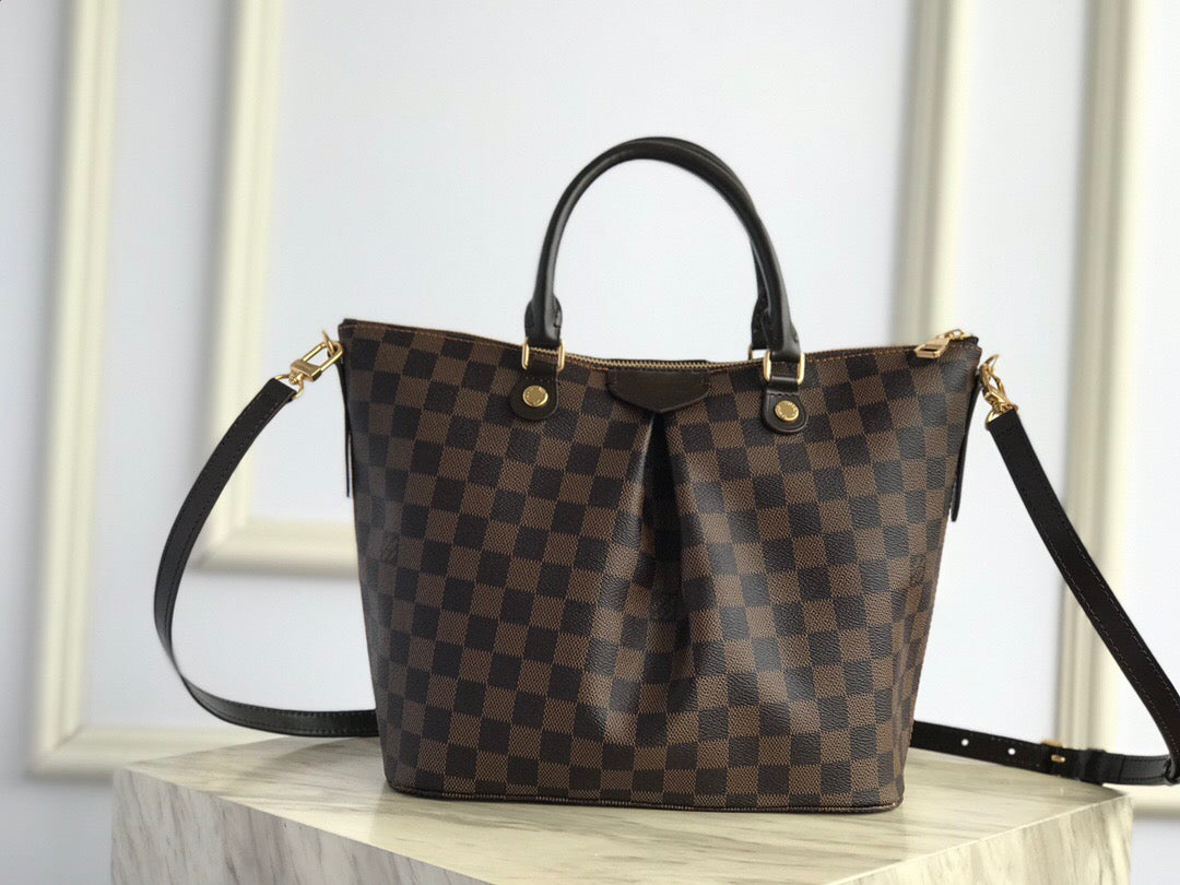 TOP Louis Vuitton LV  Siena MM 2WAY Shoulder Handbag  34 x 23 x 14 cm-Brown