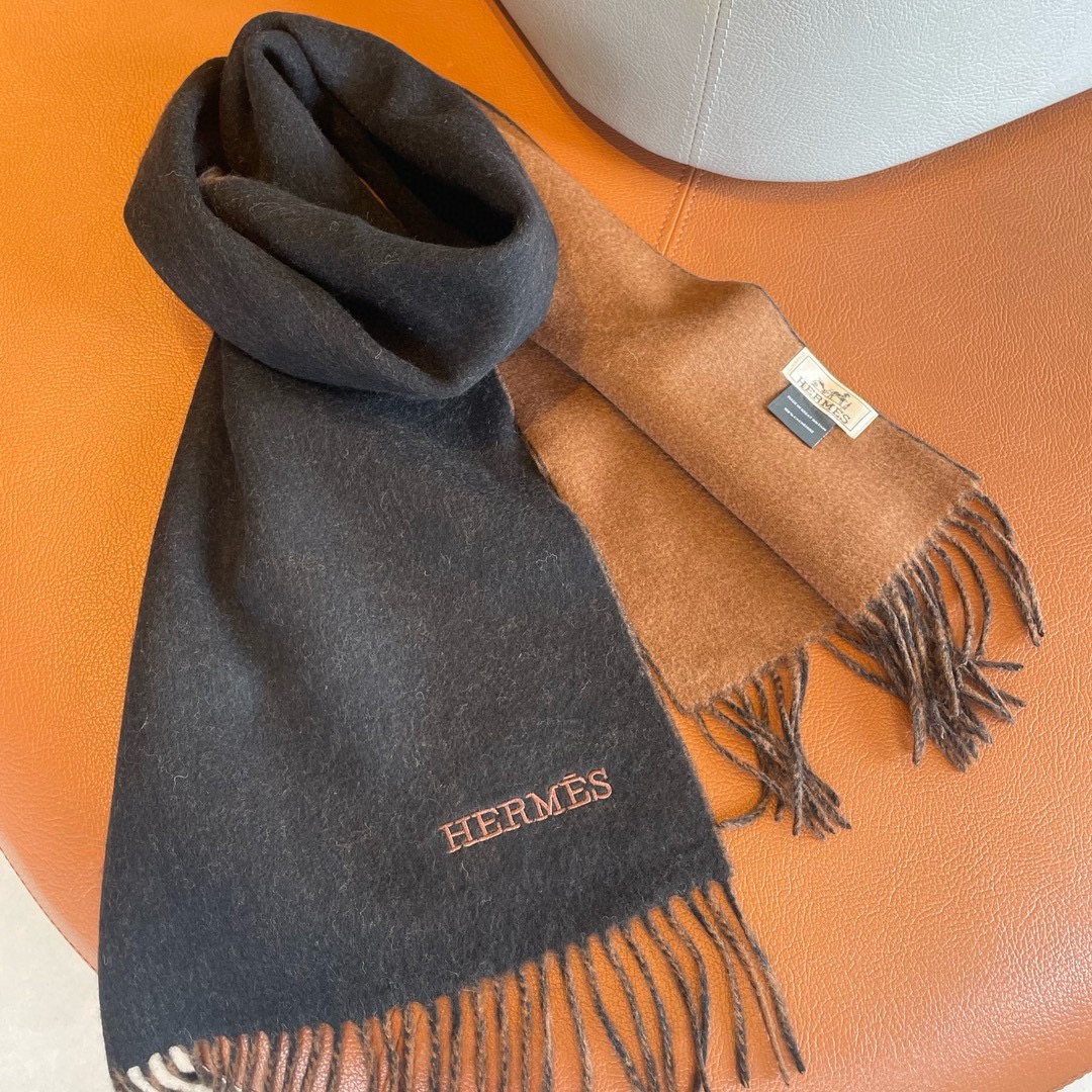 TOP HERMES Cashmere Scarf 30 x 180 cm - 6 Colors