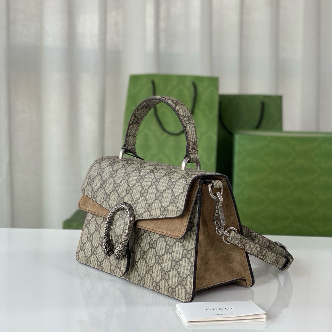 TOP GUCCI Dionysus Series Handbags 24X16X11cm - Khaki