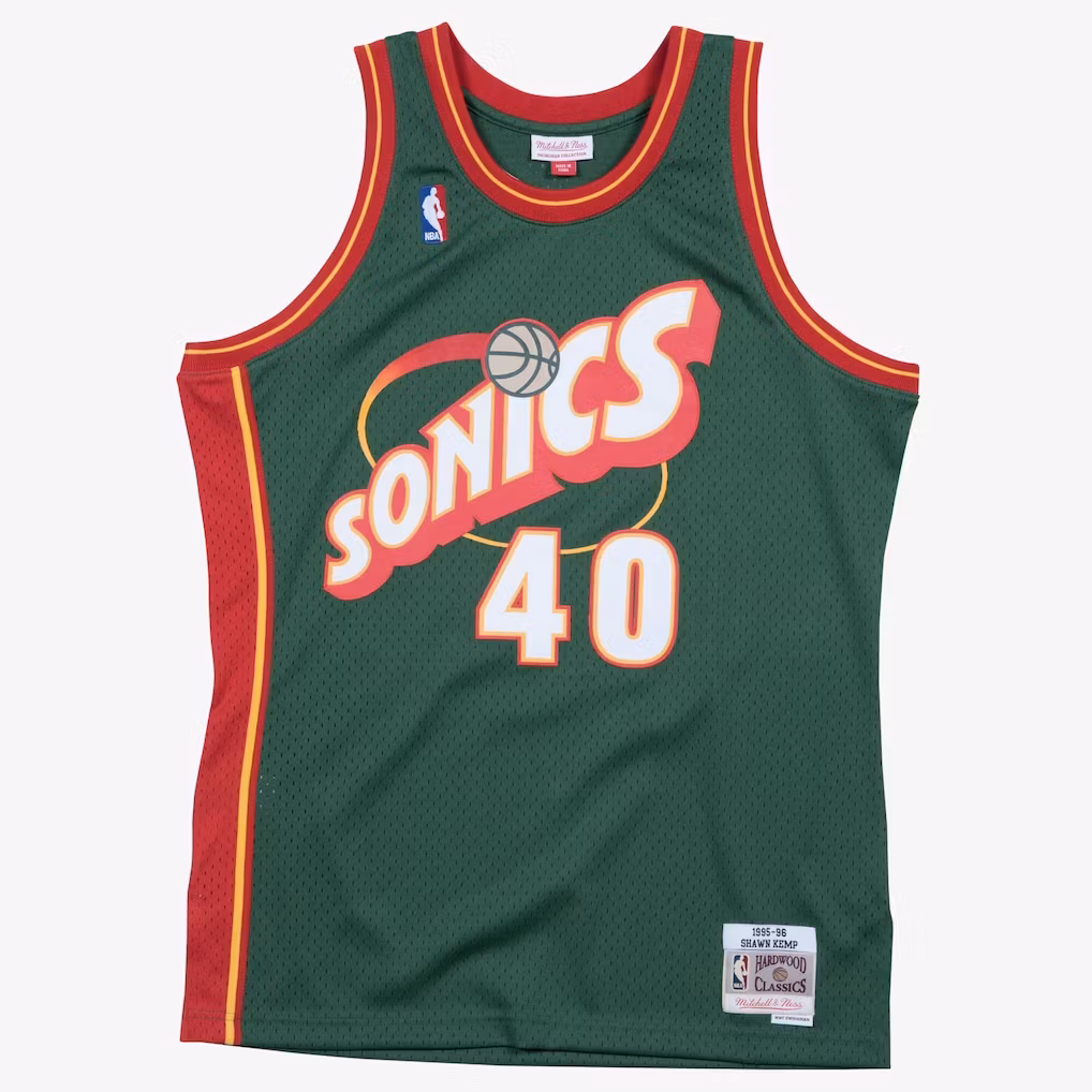 Seattle Supersonics Swingman Jersey Road Shawn Kemp 1995-96