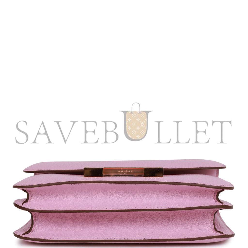Hermes Constance 18 Mauve Sylvestre Chevre Rose Gold Hardware