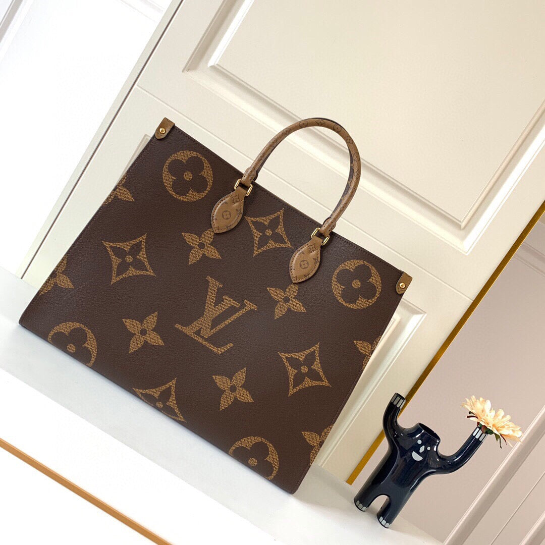 TOP Louis Vuitton LV £V On The Go Monogram Tote GM 41x34x19cm -Brown