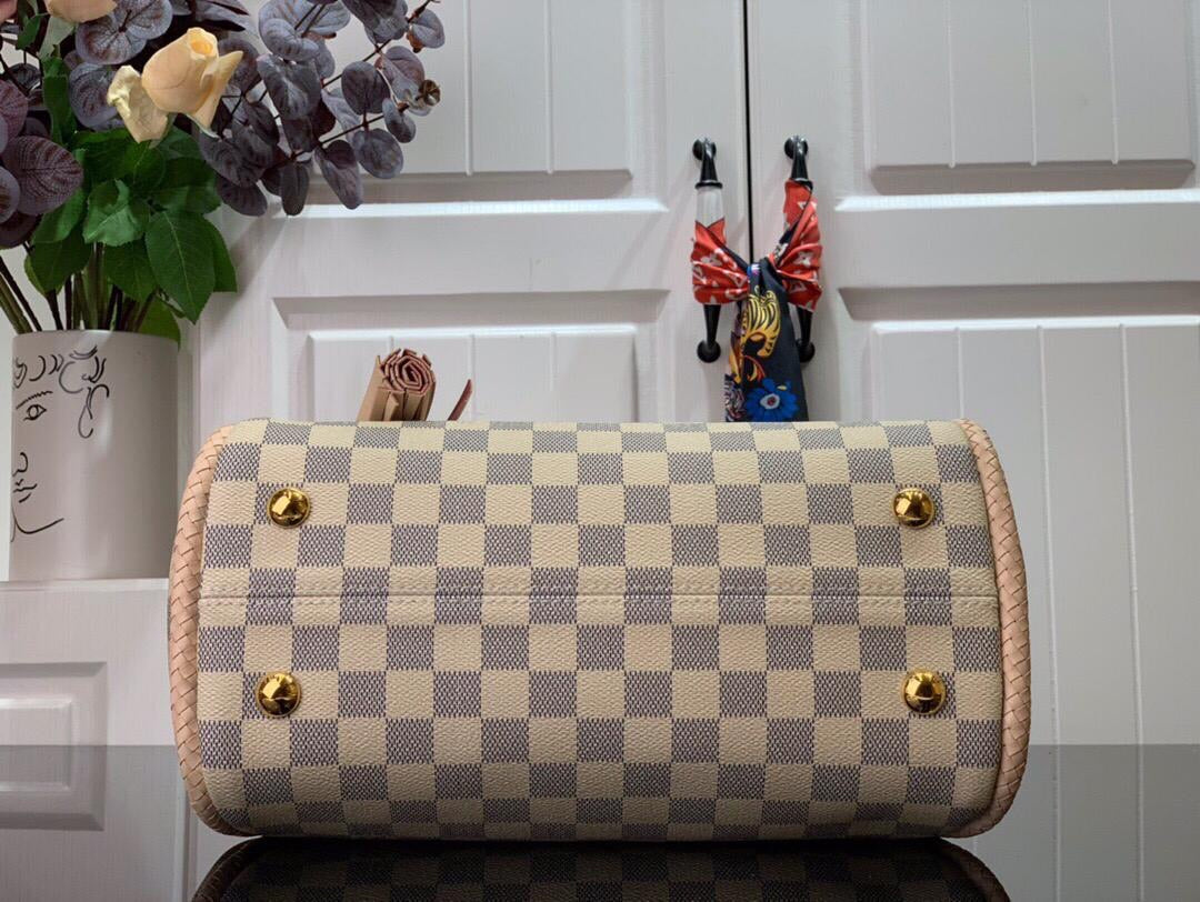 TOP Louis Vuitton LV Propriano Damier Azur Shoulder Bag 31cm-Beige