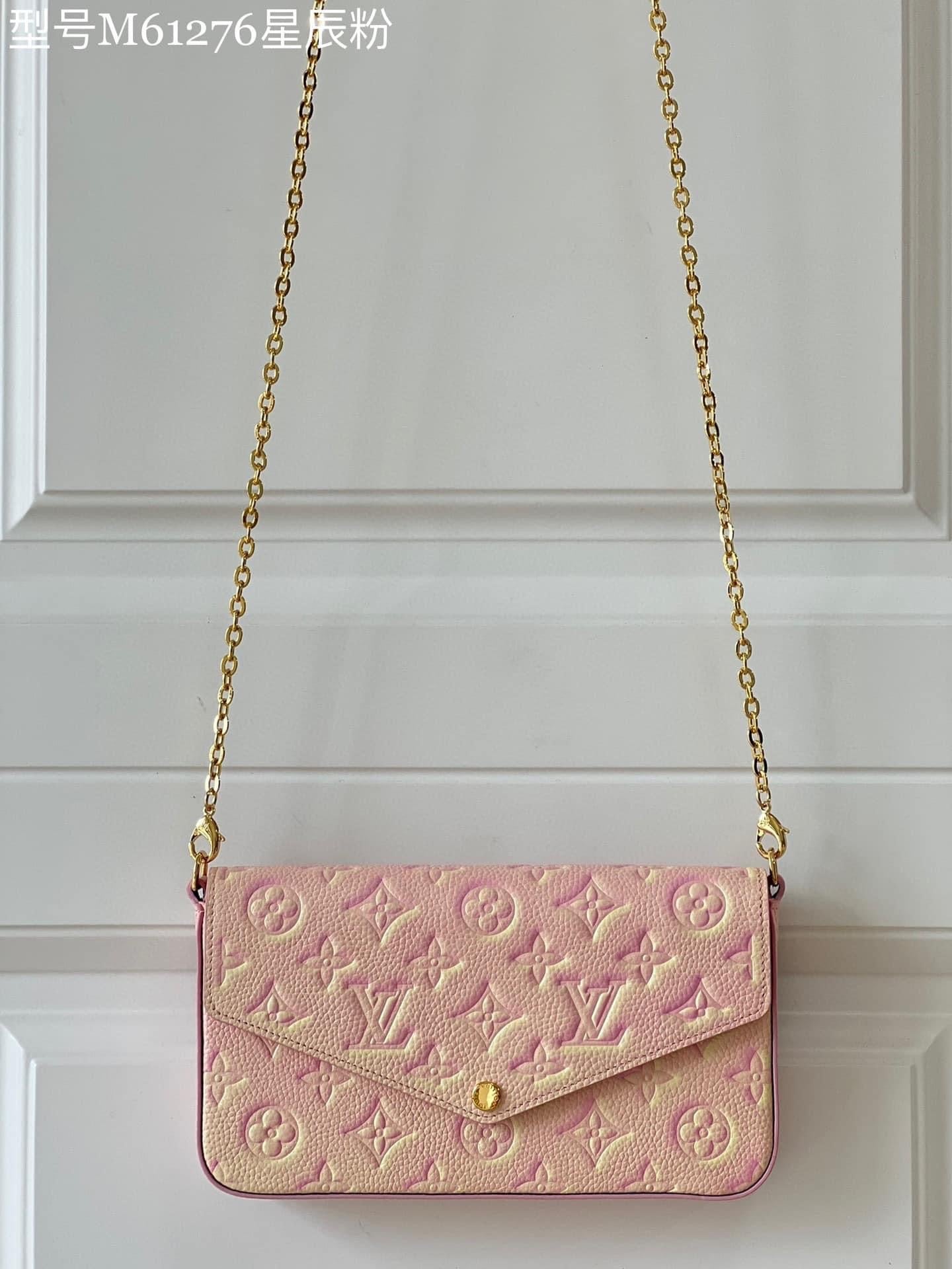 TOP Louis Vuitton LV Felicie Empreinte Stardust 21X12X3cm - Pink