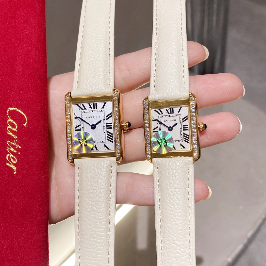TOP Cartier TankSolo Watches  - White