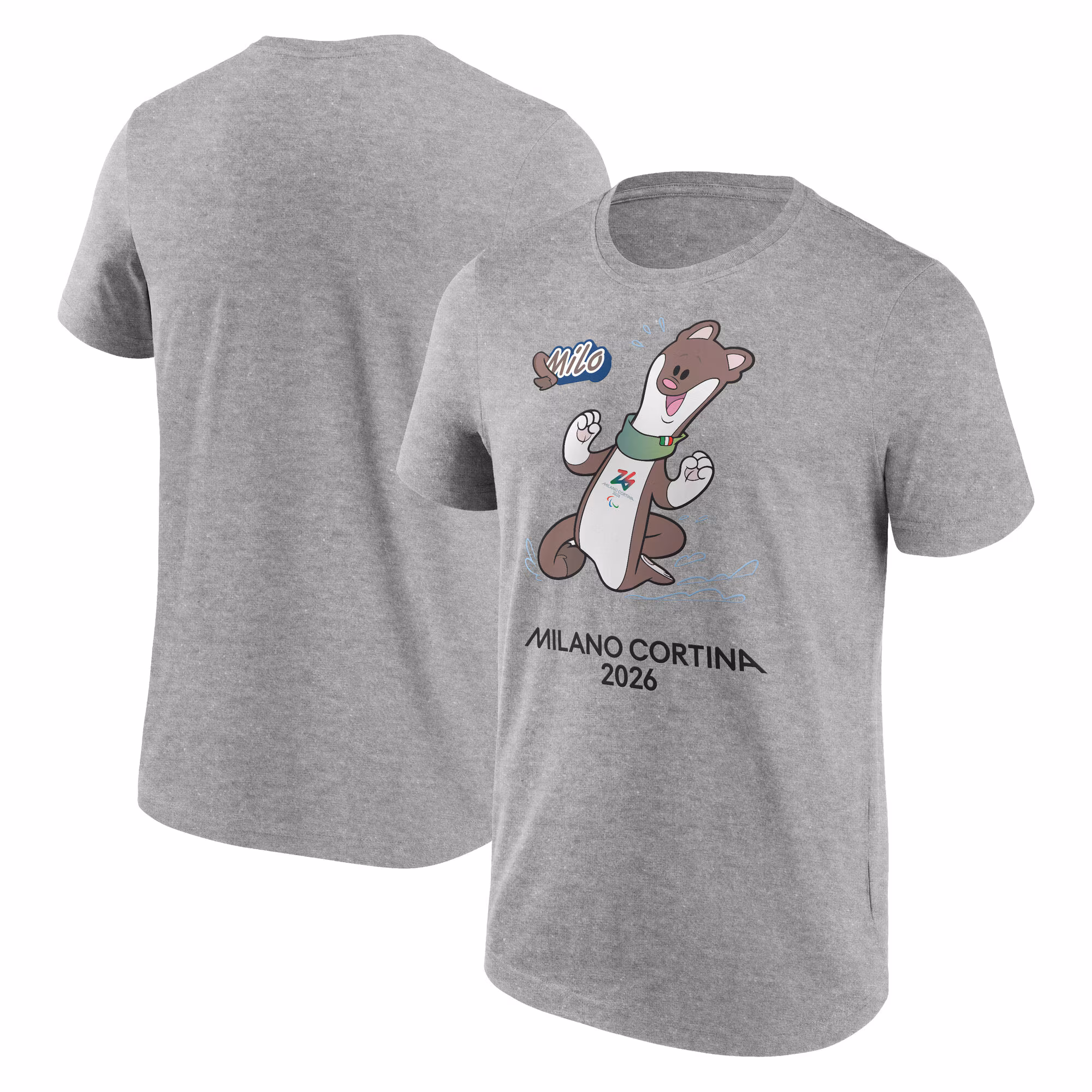 Milano Cortina 2026 Paralympics Mascotte Graphic T-Shirt - Grey