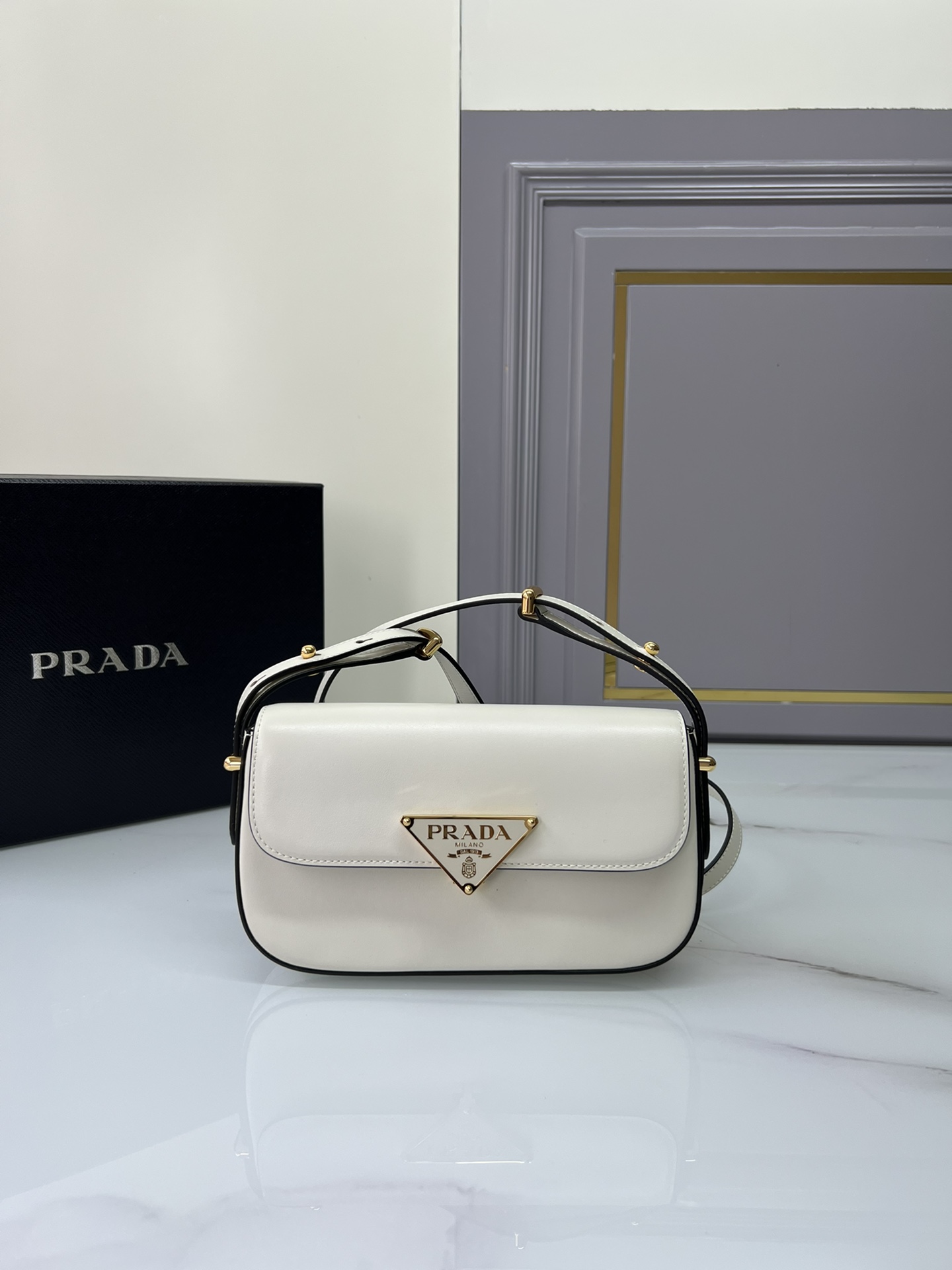 TOP PRADA Shoulder Bag Outer Calfskin/Inner Lambskin 20.5x10.5x4cm - 3 Color