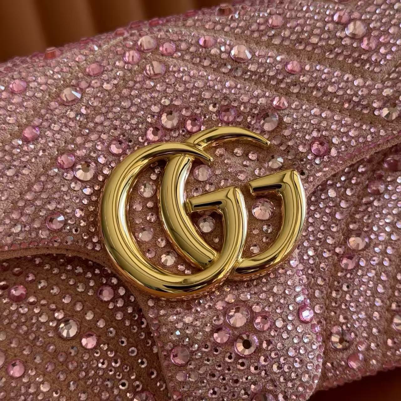 Gucci Marmont Crystal-Embellished Small Shoulder Bag (7A regular version)