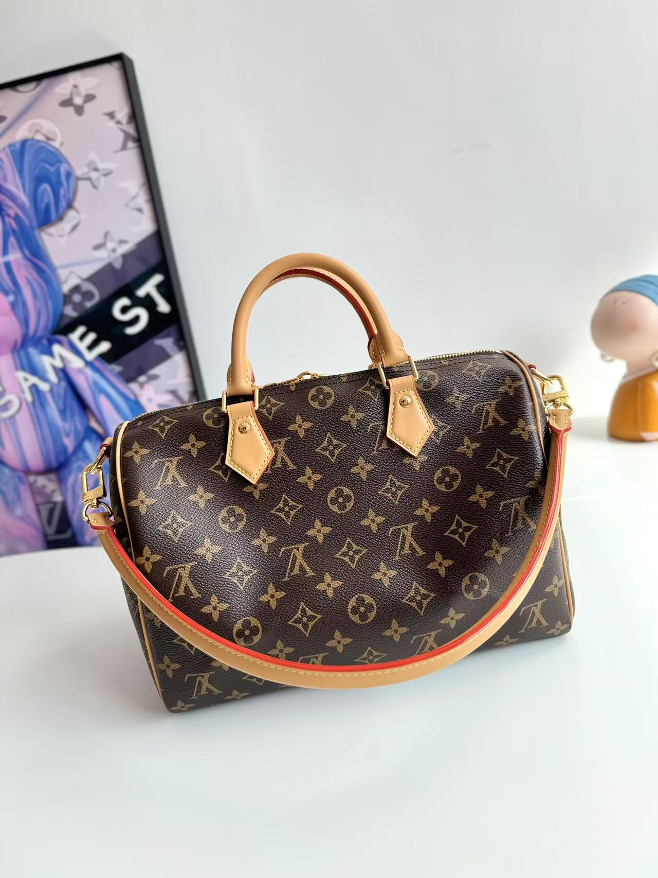 Louis Vuitton Speedy Soft 30 Crafty in Canvas with Gold-tone(Replica)