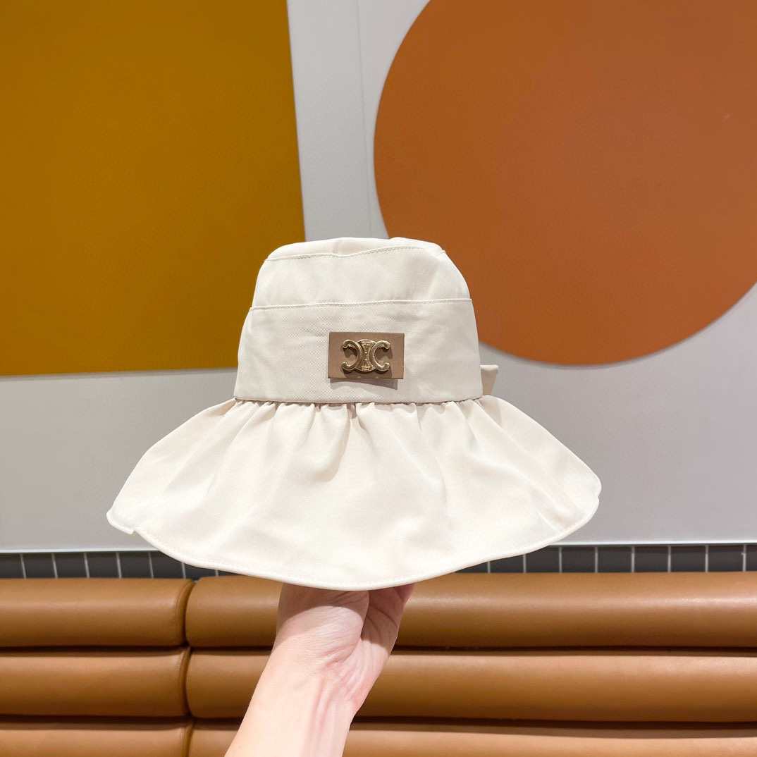 Ceiline Uv-protected Beach Hat With Large Brim Sunhat （Replica）