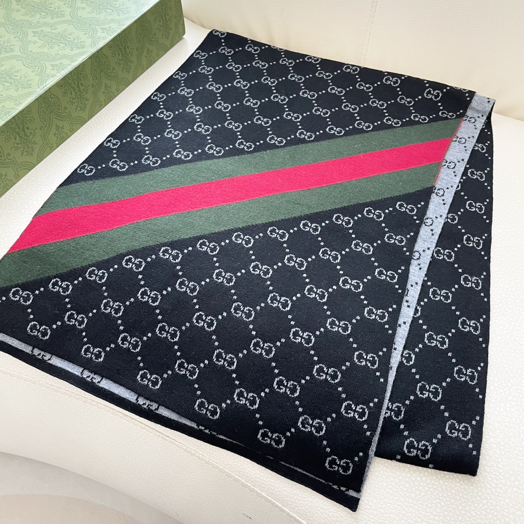 TOP GUCCI Cashmere Scarf 32 x 180 cm - 3 Colors