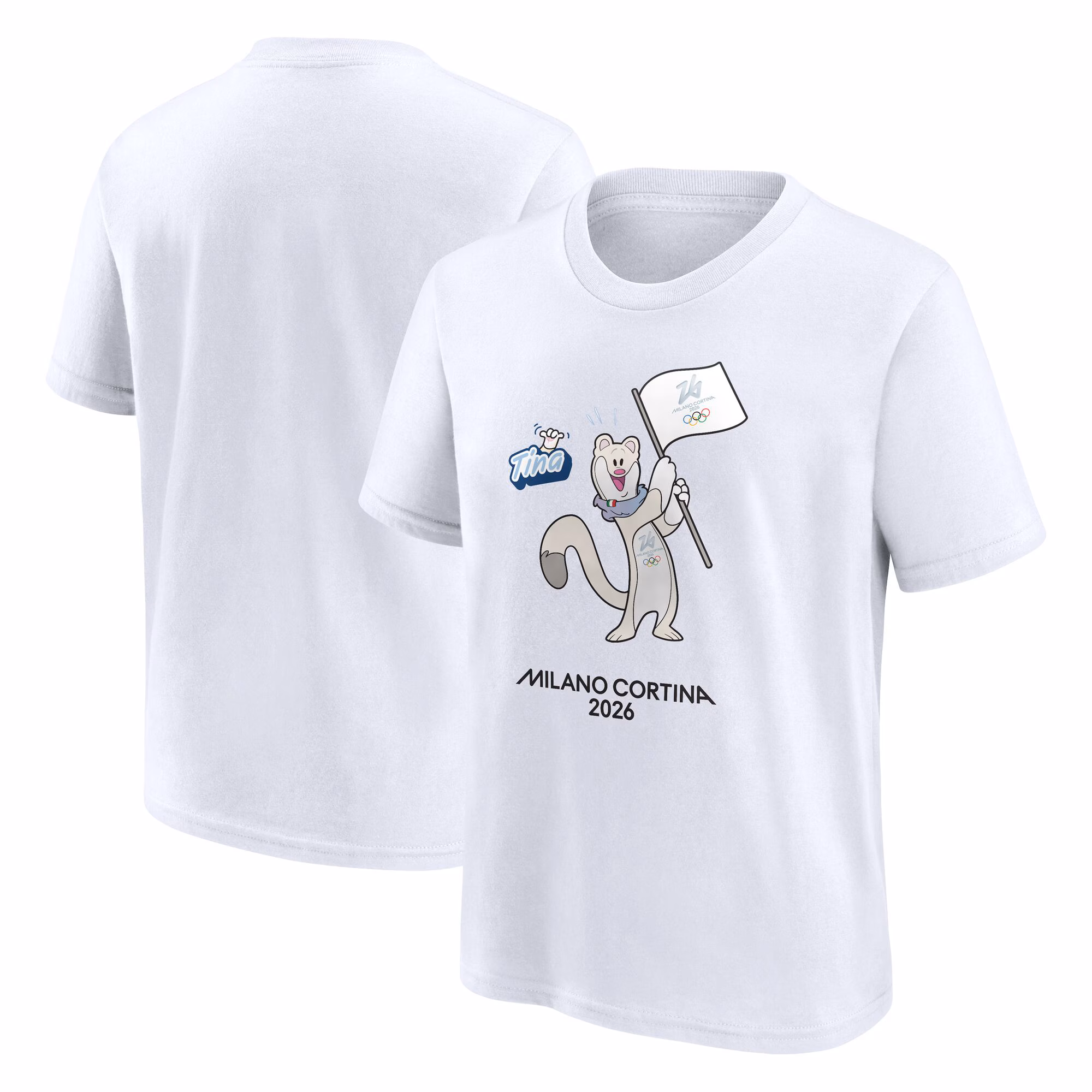 Milano Cortina 2026 Olympics Mascotte Graphic T-Shirt - White - Junior