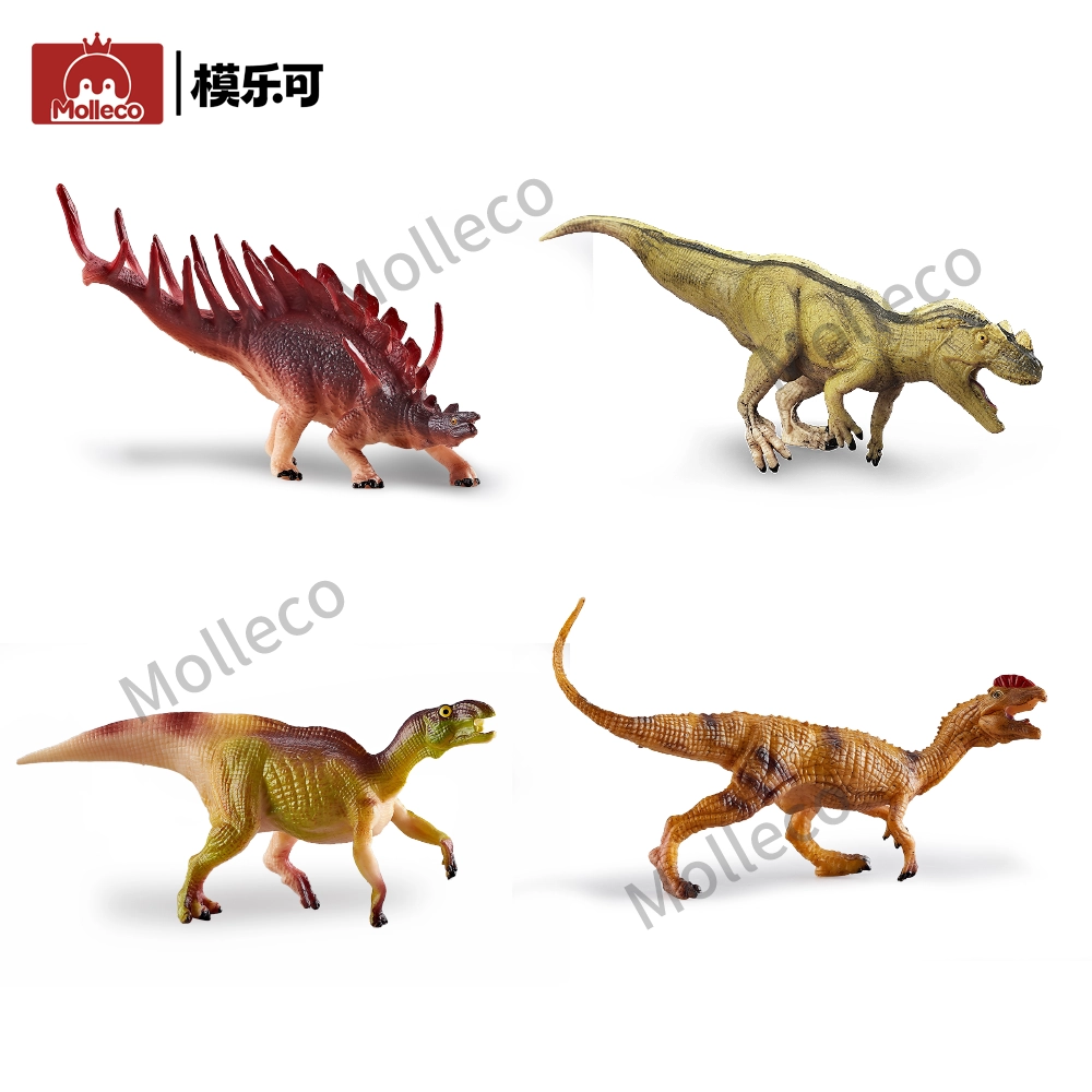 Molleco Dinosaur Figure Toys for Kids and Children Kentrosaurus+Ceratosaurus+Maiasaura+Dilophosaurus CP085
