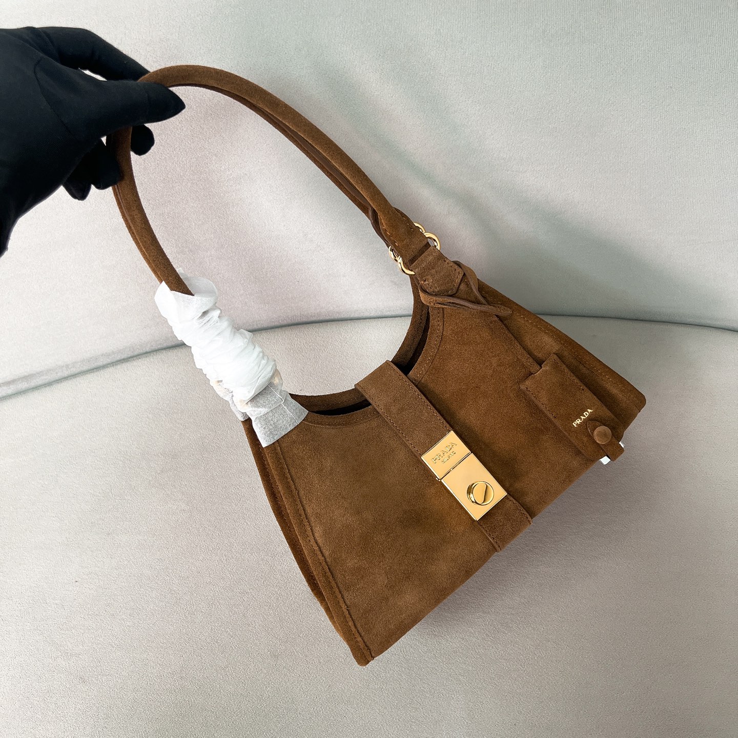 TOP PRADA Mini Catwalk Style Bag 26x18x12cm - Brown