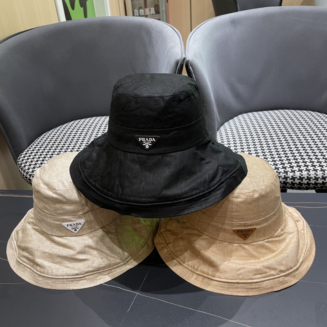 TOP PRADA Linen Bucket Hat - 3 Color