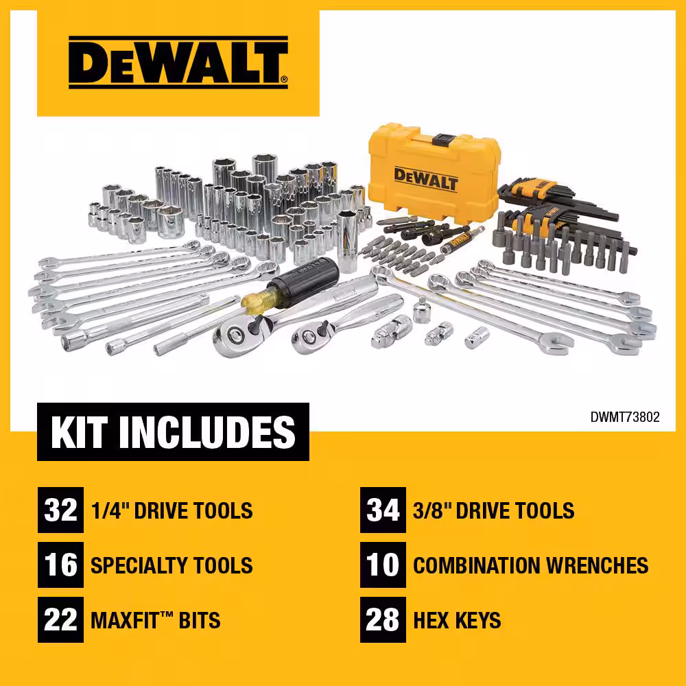1/4 in. x 3/8 in. Drive Polished Chrome Mechanics Tool Set (142-Piece)