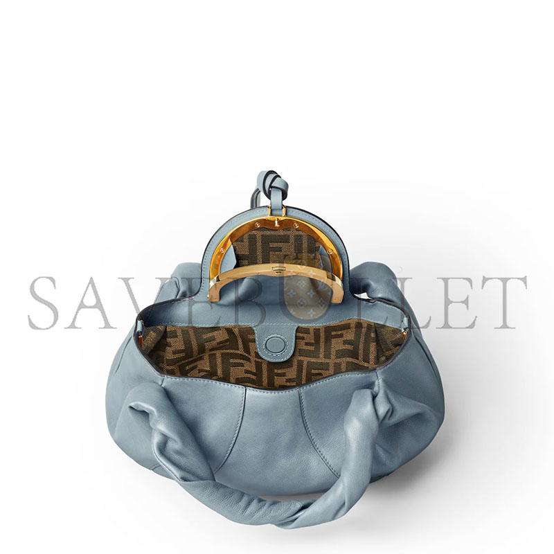 FENDI SPY SMALL MERCURY BLUE LEATHER BAG 8BR838AYCTF1UJC (32*18*12cm)