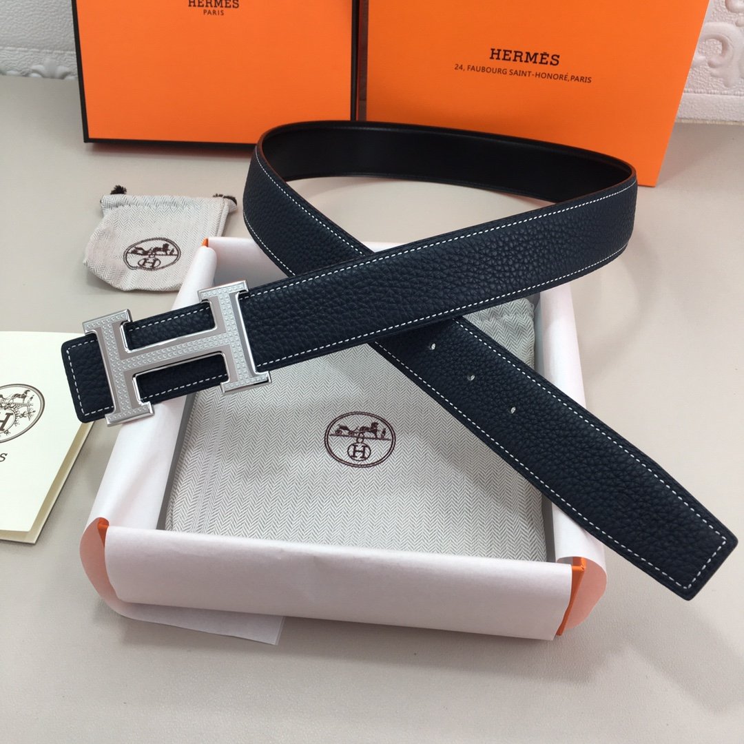 Hermès H Belt Buckle & Reversible Black For Women, Women Belt 380MM