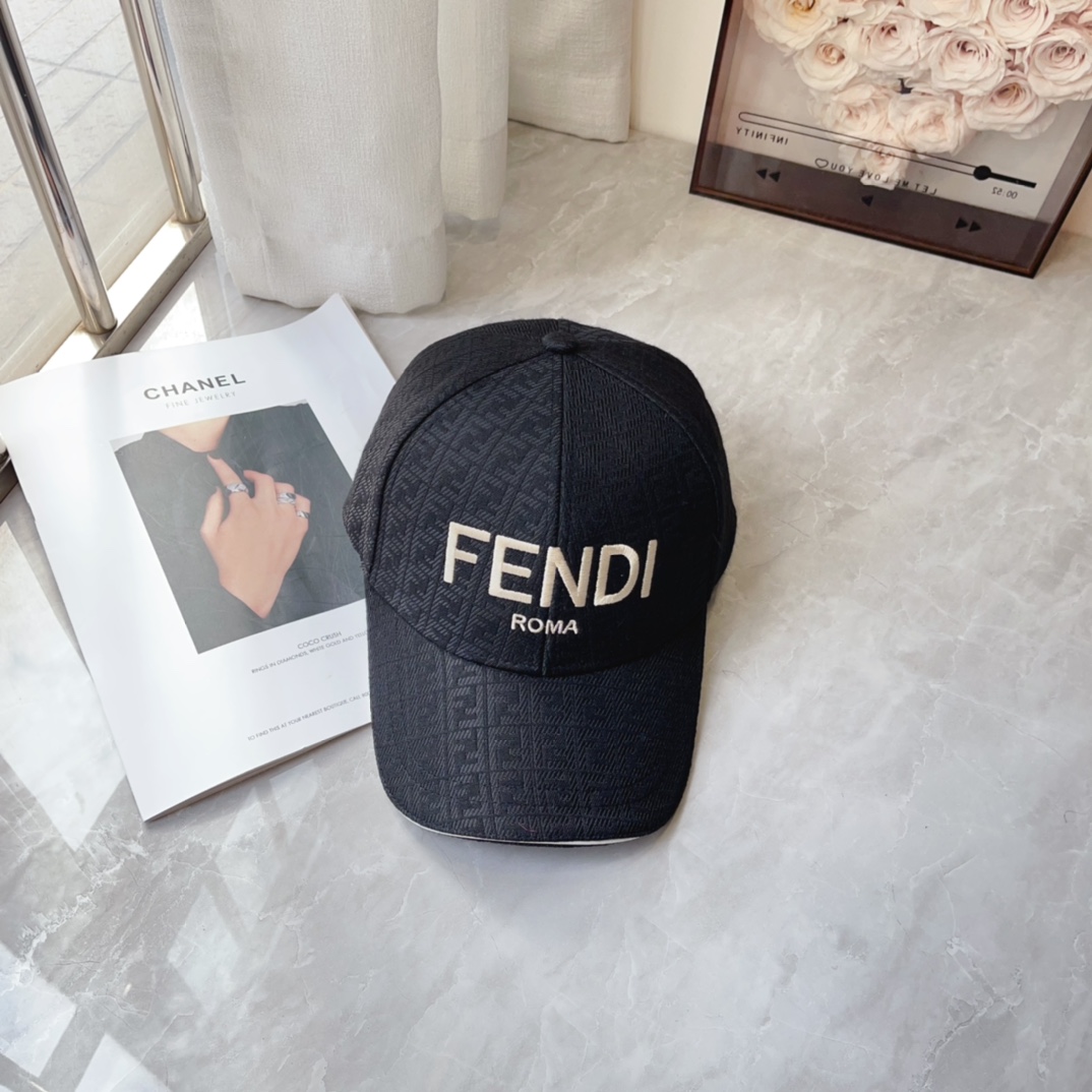 TOP FENDI Double F Vintage Patchwork Baseball Cap - 3 Colors