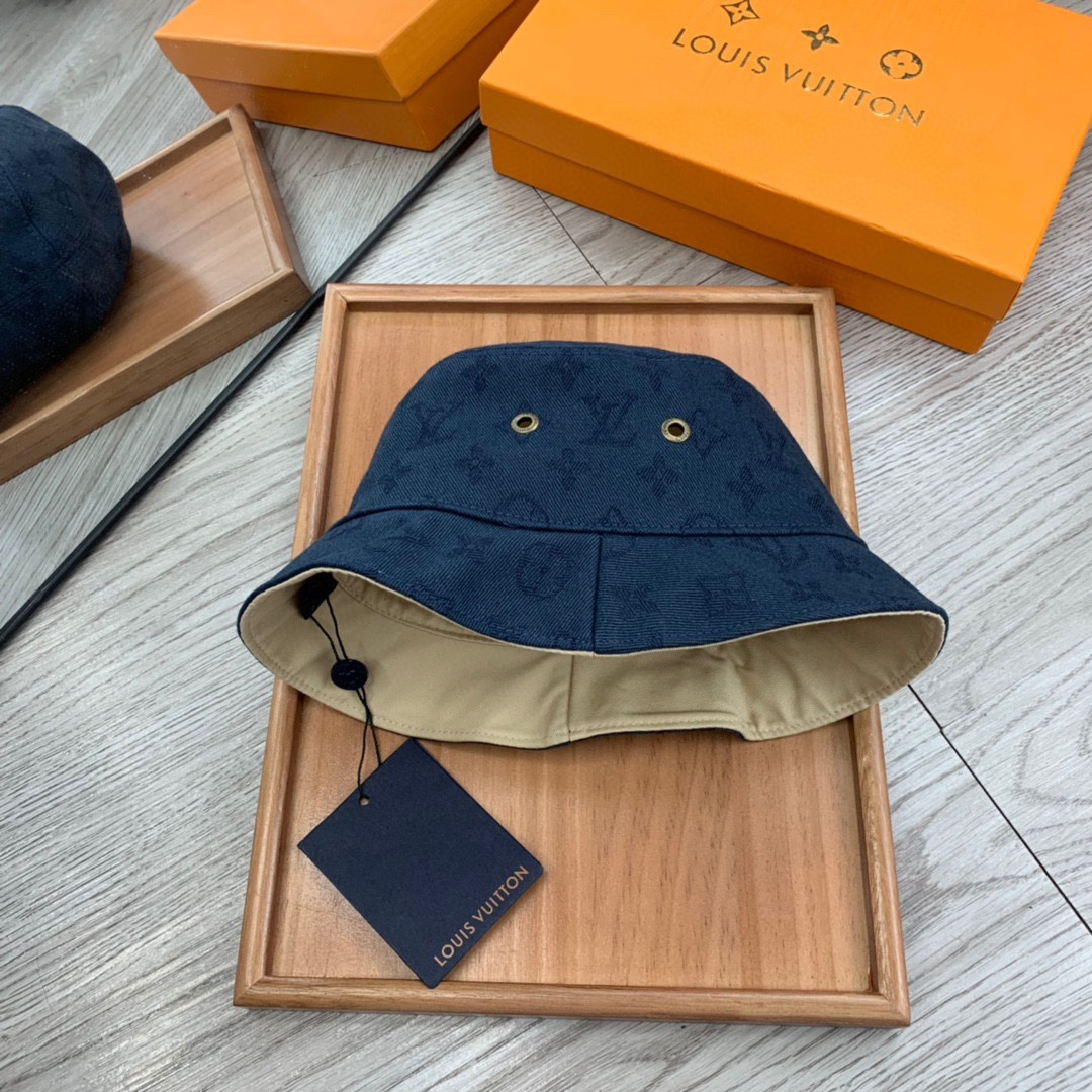 Louis Vuitton LV Reversible Cotton Printed Fisherman's Hat Sunhat （Replica）
