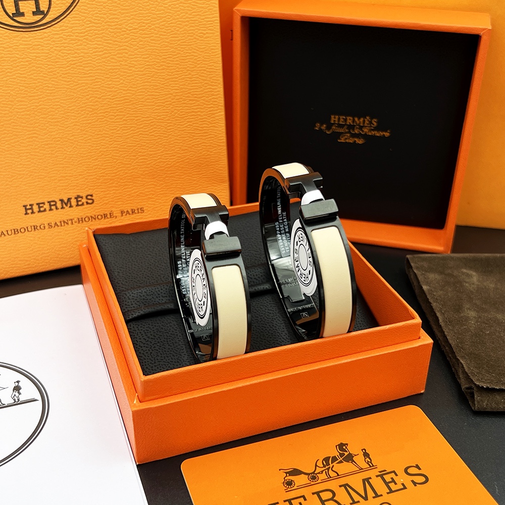 TOP HERMES H Logo Bracelet - 11 Colors