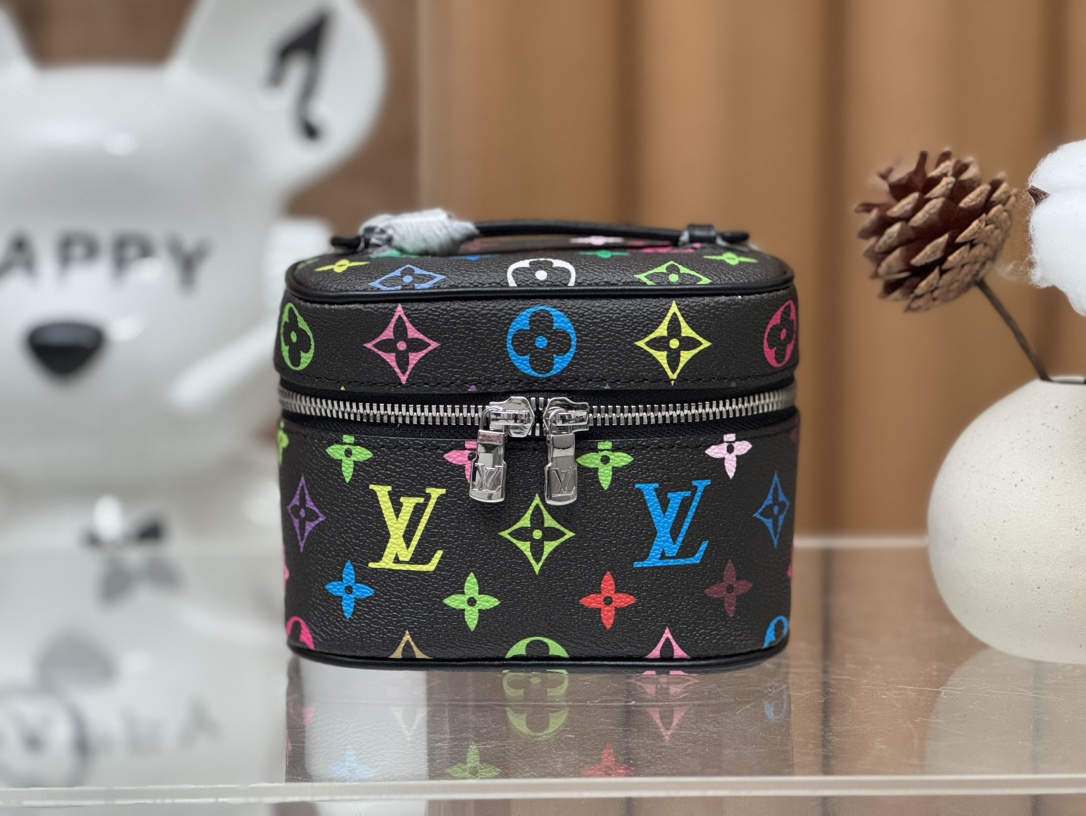 TOP Louis Vuitton LV Nice Nano Bag 14x10.2x8.5cm - Black