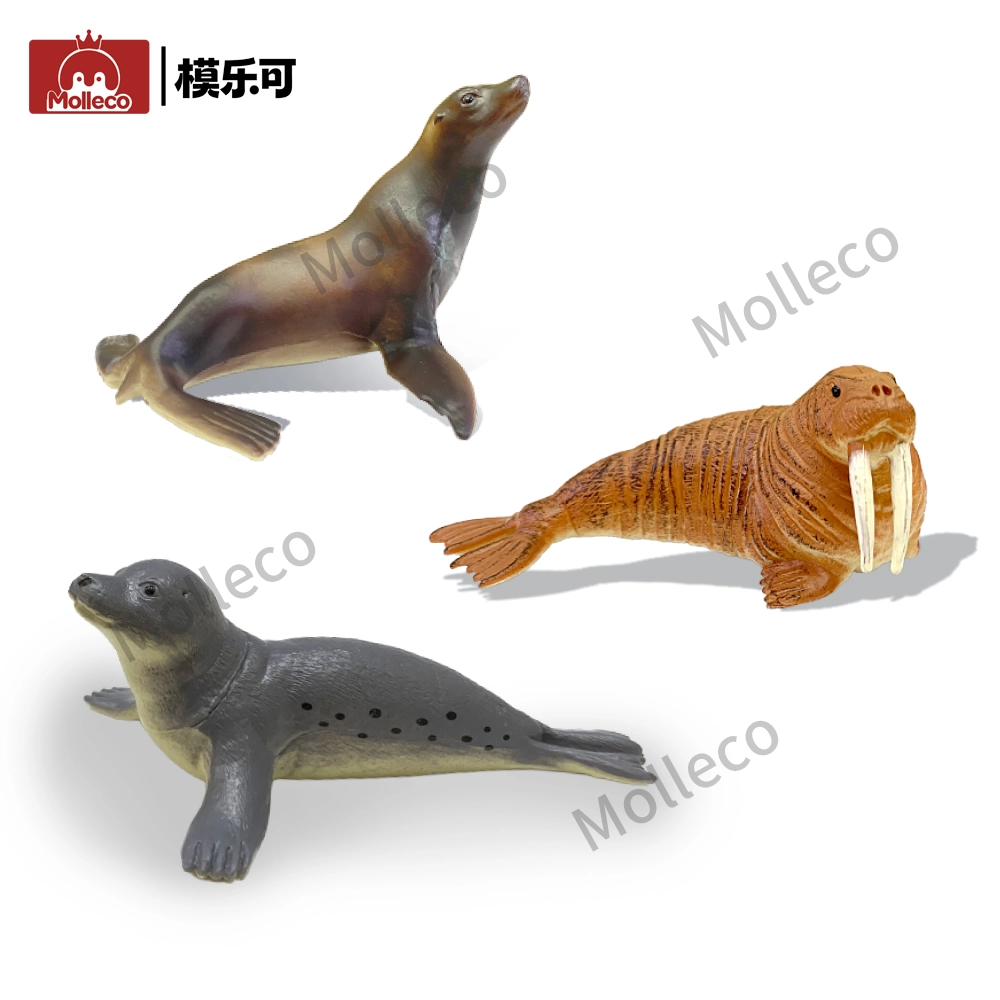 Molleco Marine Animal Figure Toys for Kids and Children Walrus+Sea Lion+Seal CP036