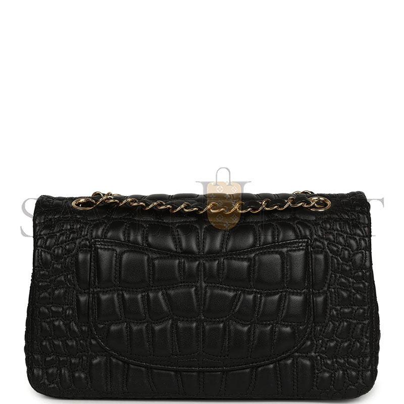 CHANEL MASTER MEDIUM CLASSIC CROC-EMBOSSED DOUBLE FLAP BAG (25.5*15.5*6.5cm)