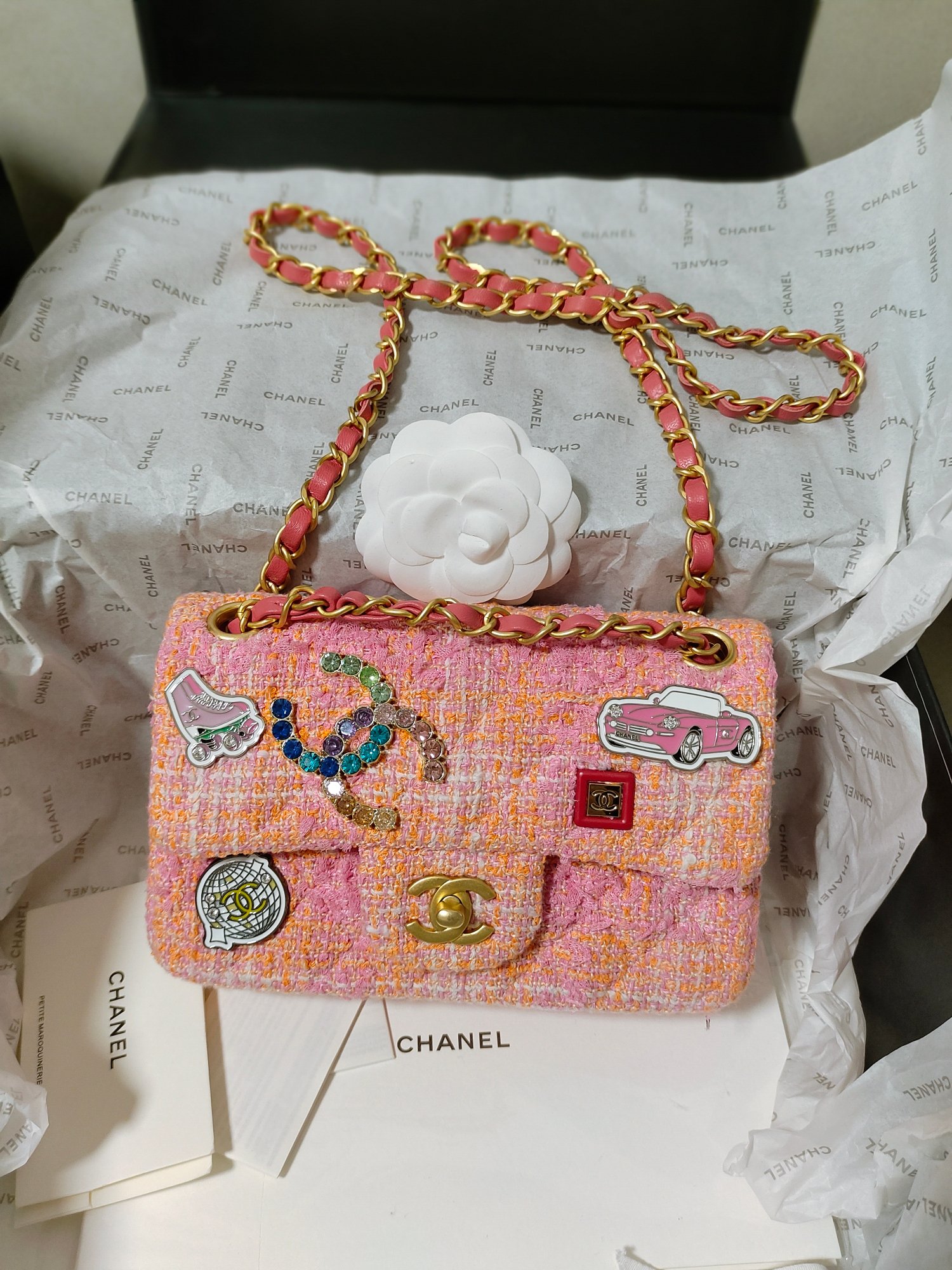 TOP CHANEL Chain Crossbody Bag - 20CM/23CM - GHW&Pink