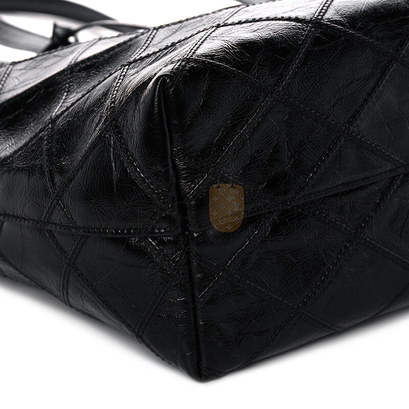 YSL EAST WEST SHOPPING TOTE QUILTED CRINKLED GLOSSED-LEATHER 394195939309 (38*28*13cm)