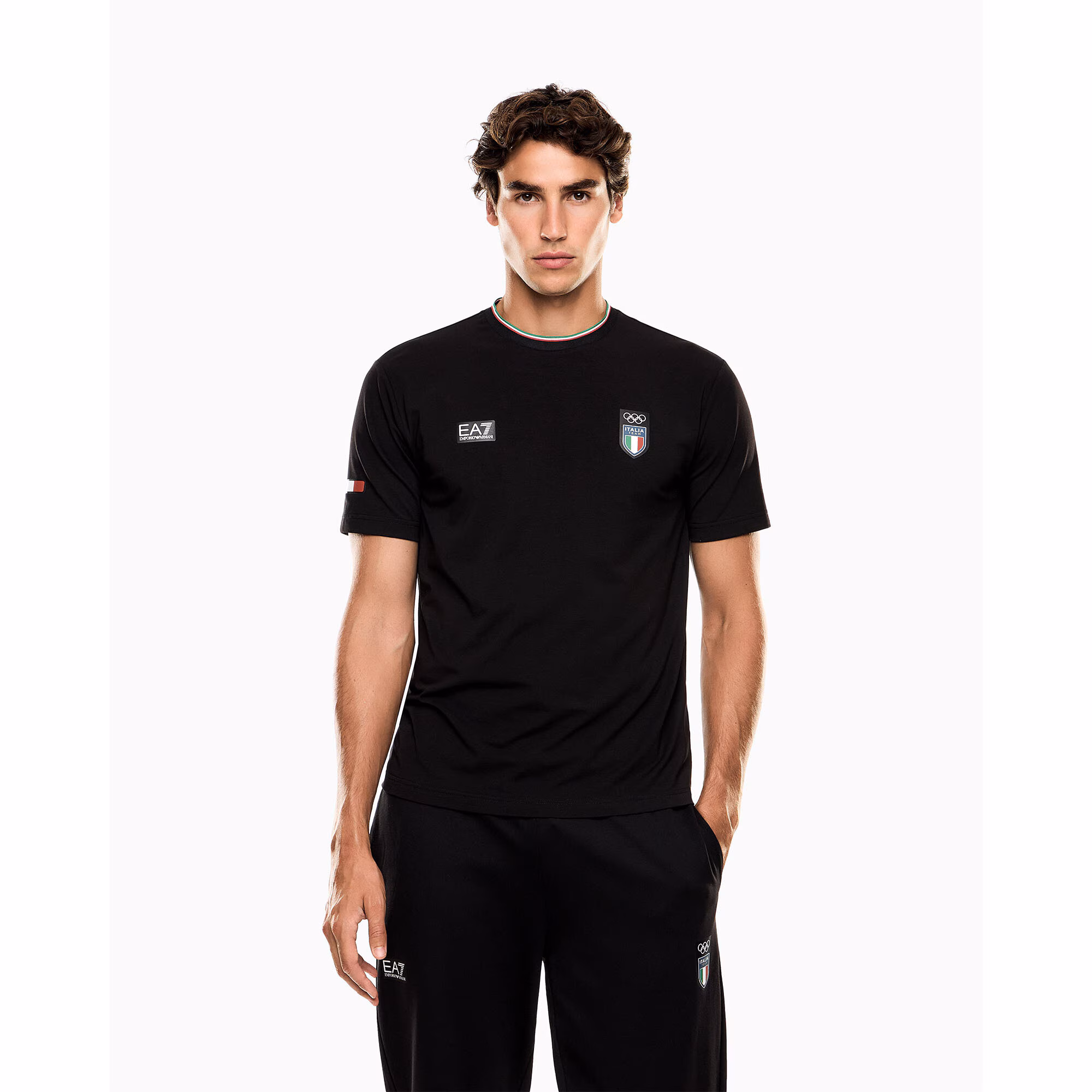 Team Italy EA7 Emporio Armani T-Shirt - Black
