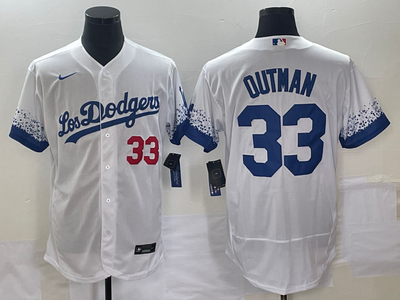 Men's Los Angeles Dodgers James Outman #33 White Replica Player Jersey
