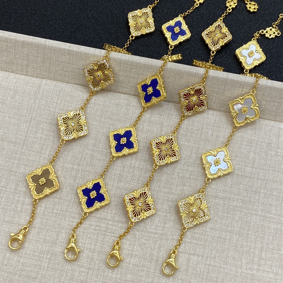 TOP Van Cleef & Arpels Diamond-shaped VCA 5 Motifs Alhambra Bracelet - 4 Color