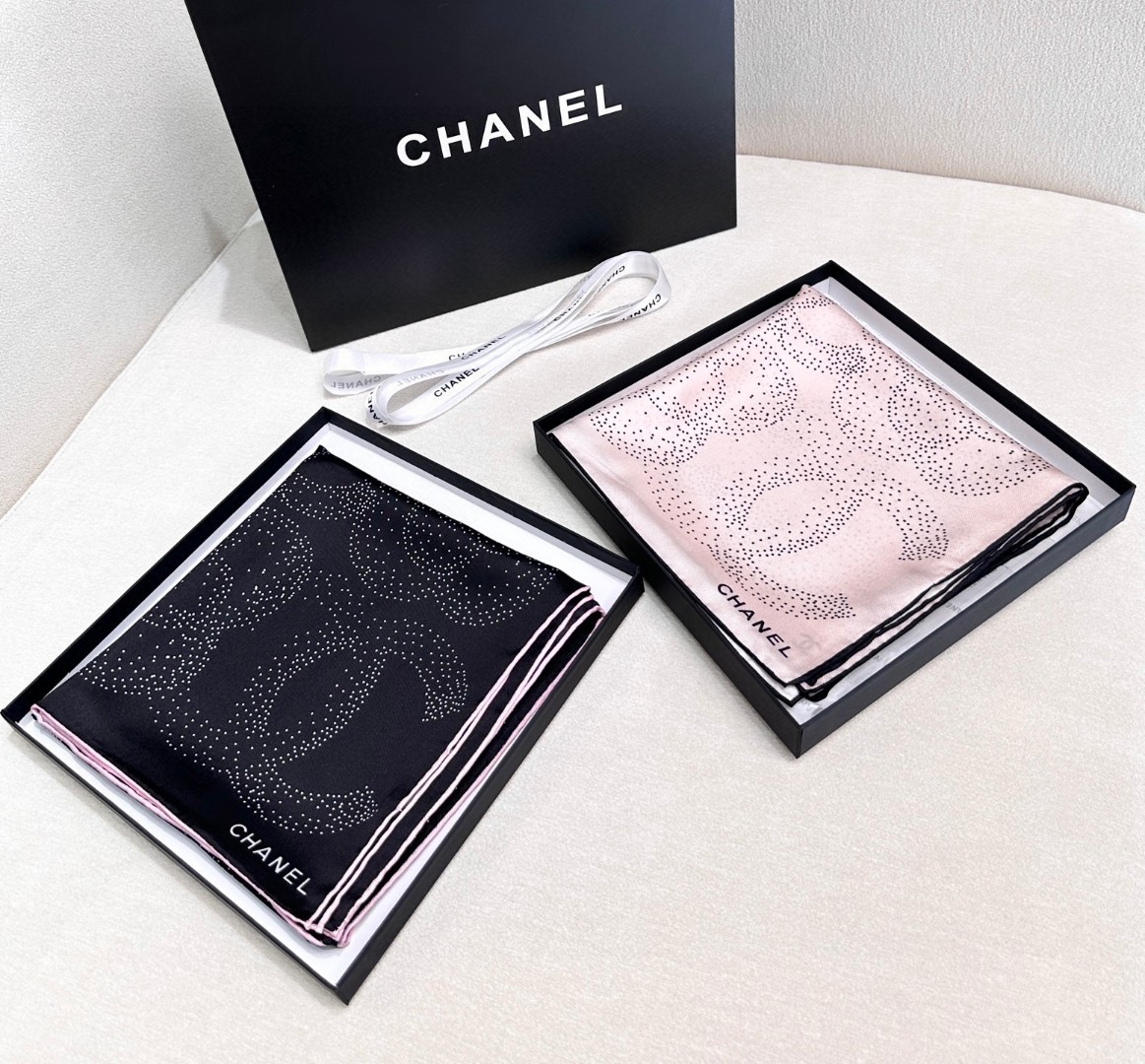 TOP CHANEL Silk Handkerchief  90*90cm - 2 Colors