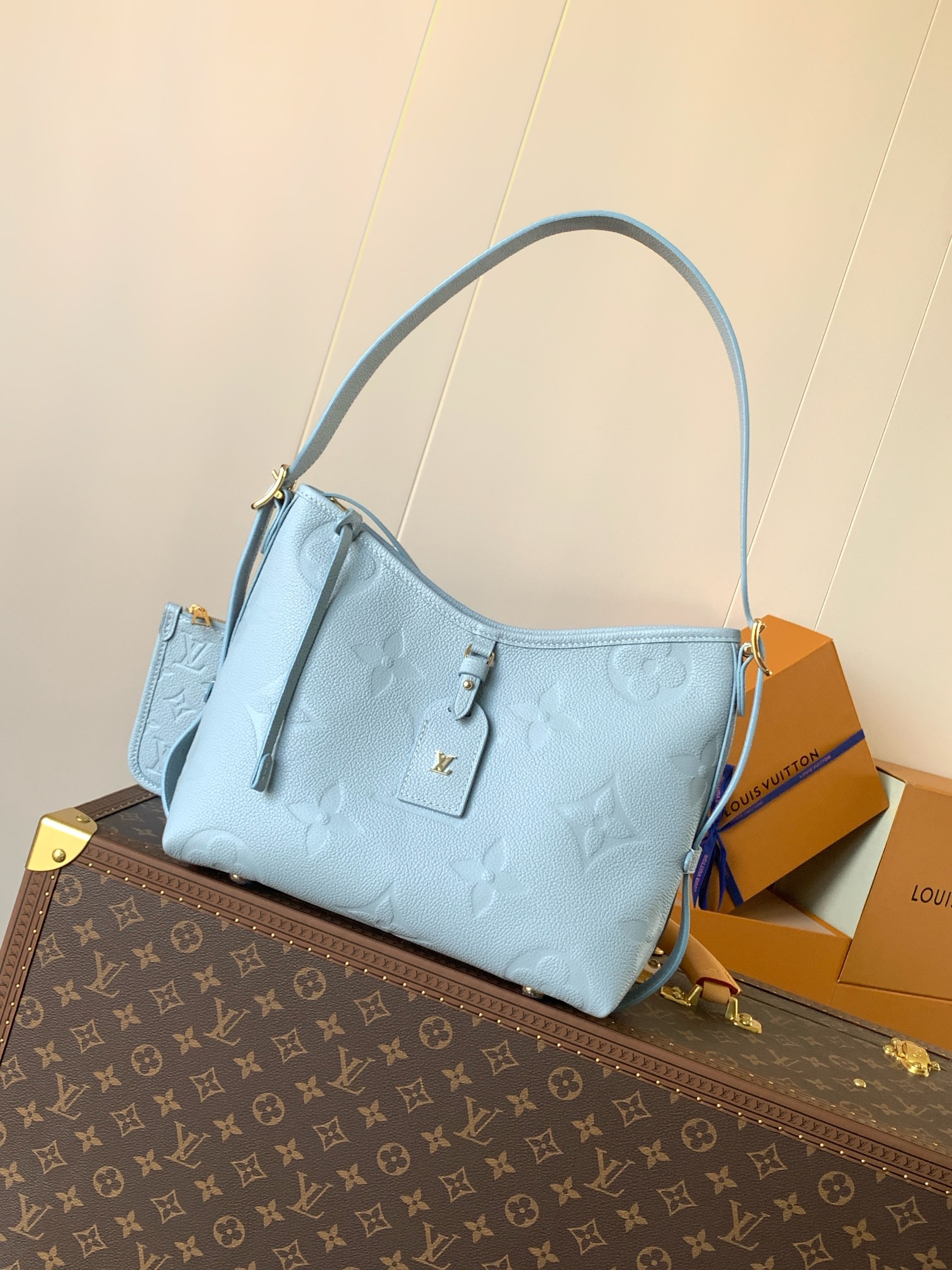 TOP Louis Vuitton LV Carryall Bag 29x24x12cm - Light Blue