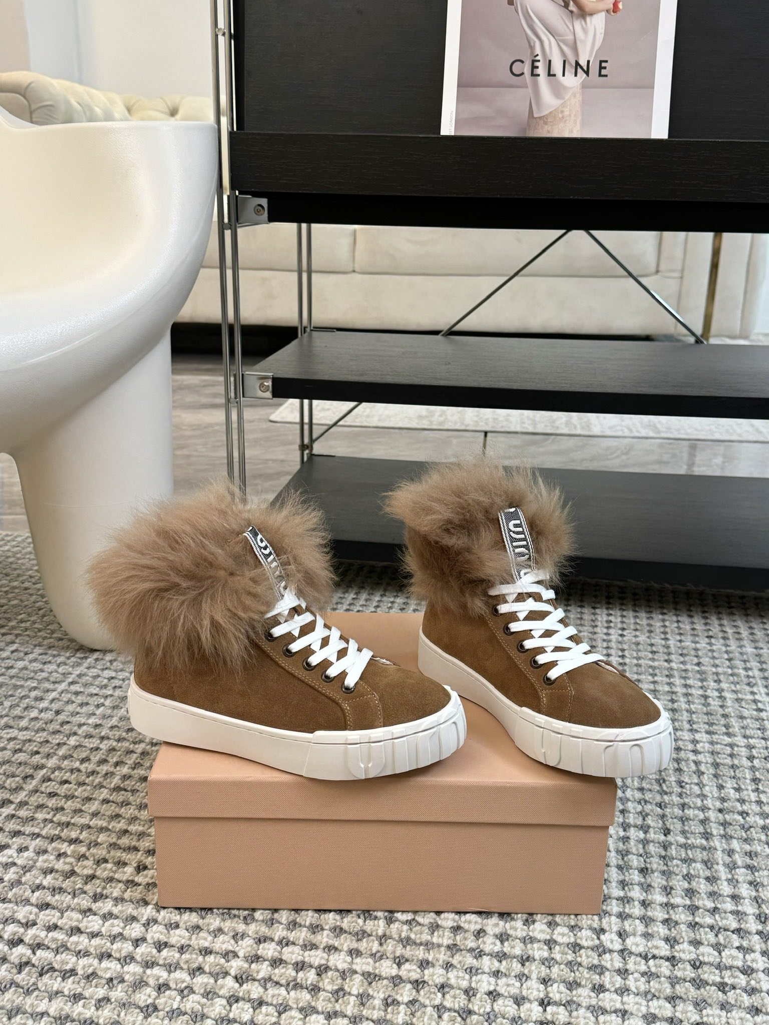 TOP Miu Miu Furry Casual Shoes - 3 Color