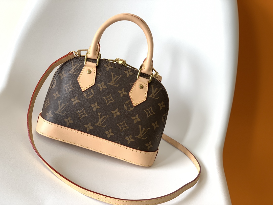 TOP Louis Vuitton LV Alma BB Braided Handle Bag  25 x 19 x 12 cm - Monogram