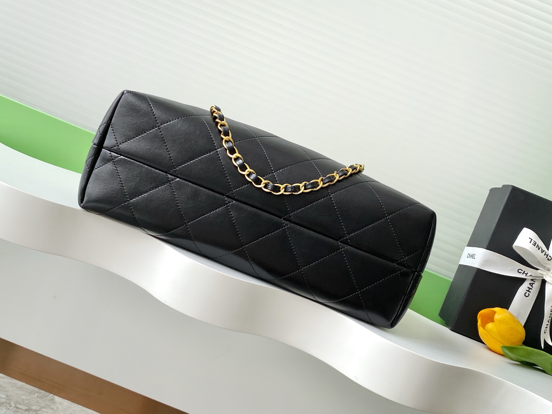 TOP CHANEL Suede Bag 36-24-12 cm - Brown and Black