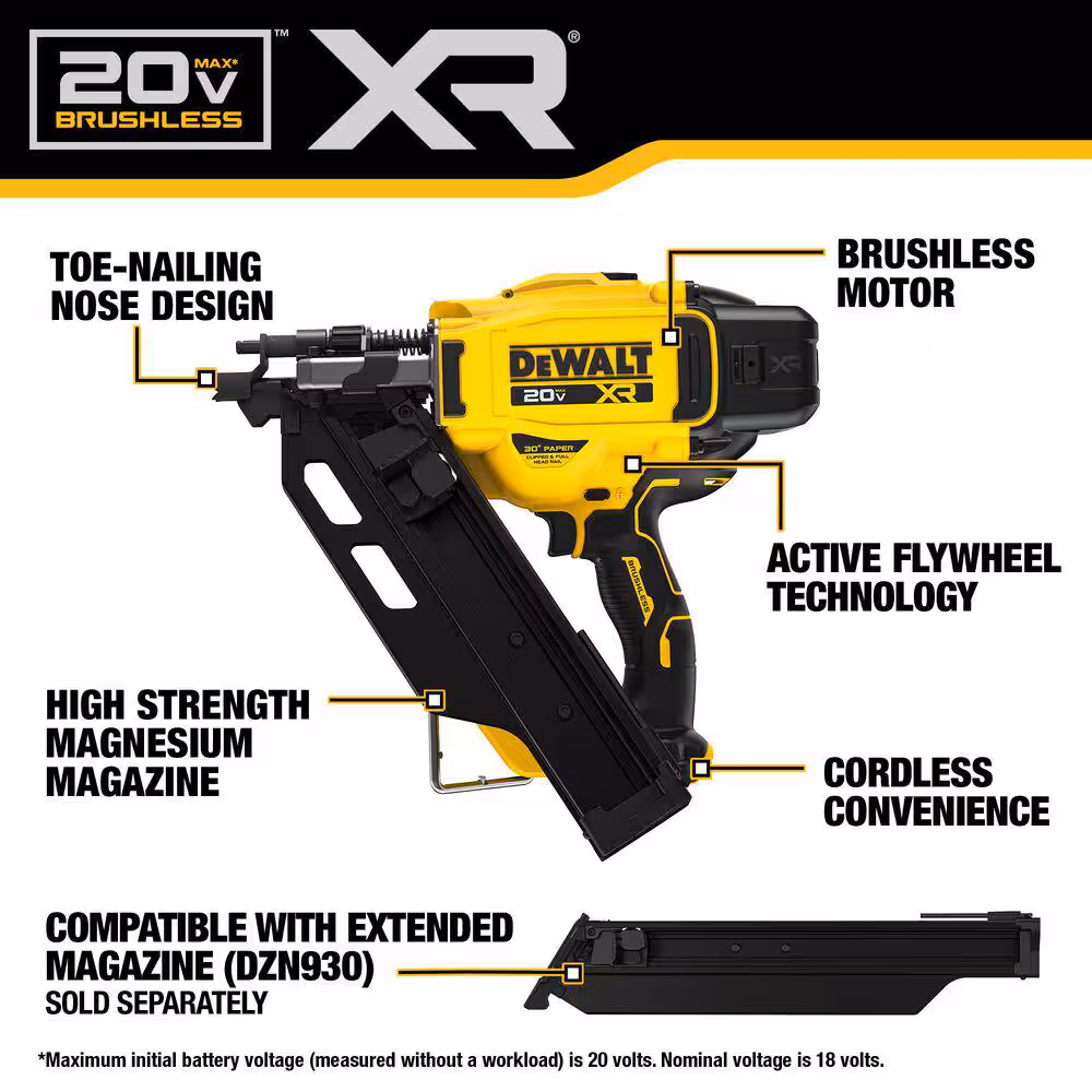 20-Volt 30? Cordless Framing Nailer (Tool-Only)