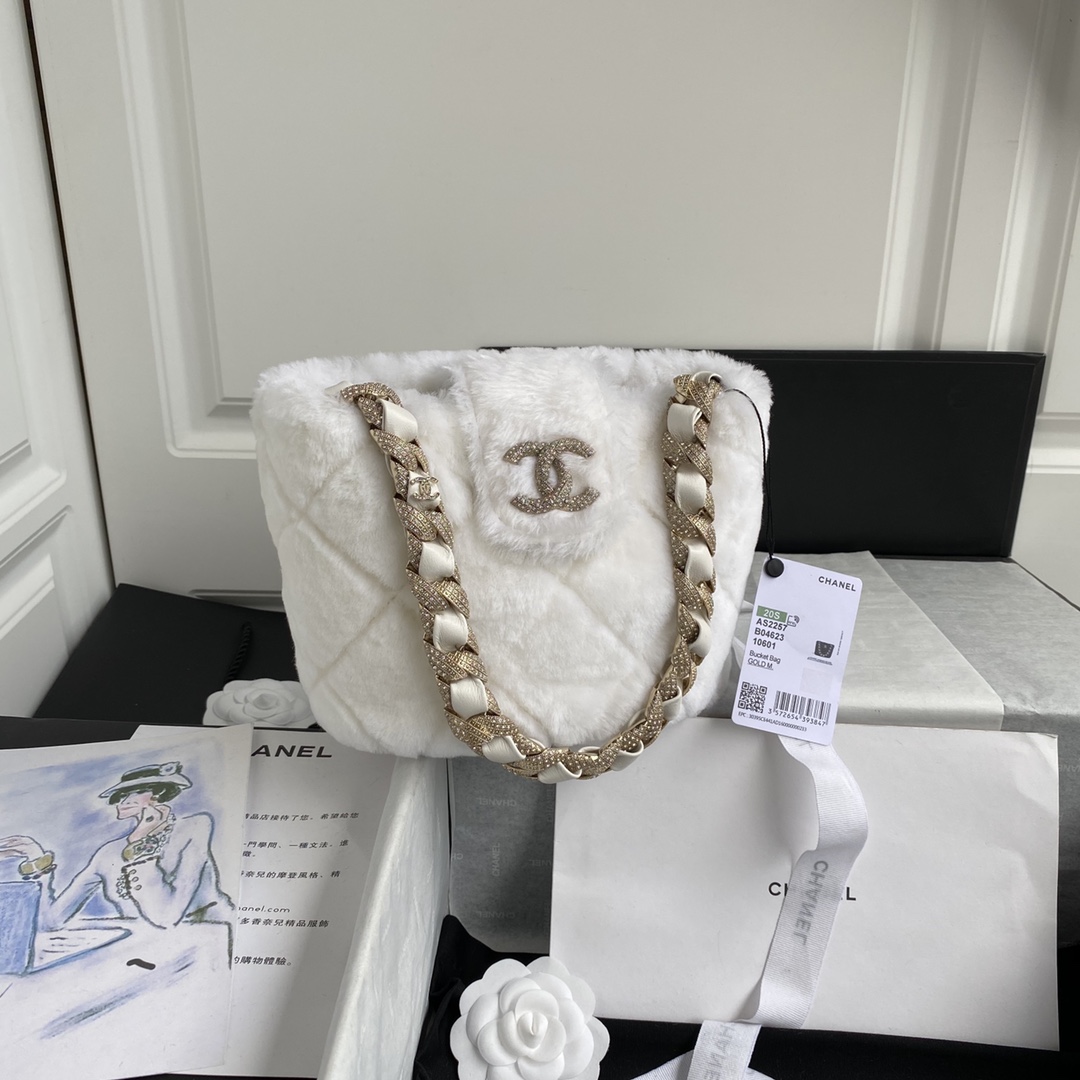TOP CHANEL Bucket Bag Wool 16x18x12cm - 2 Color&GHW