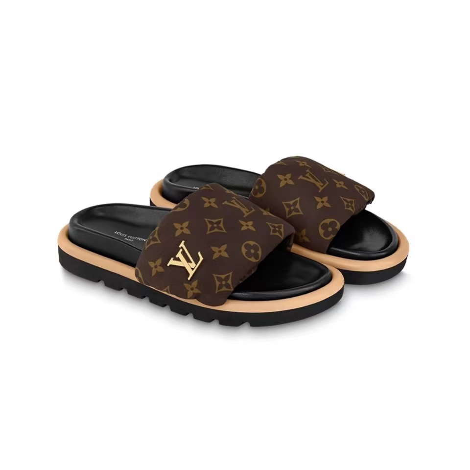 Louis Vuitton LV Pollow Nylon Velcro Slide Sandal(Replica)