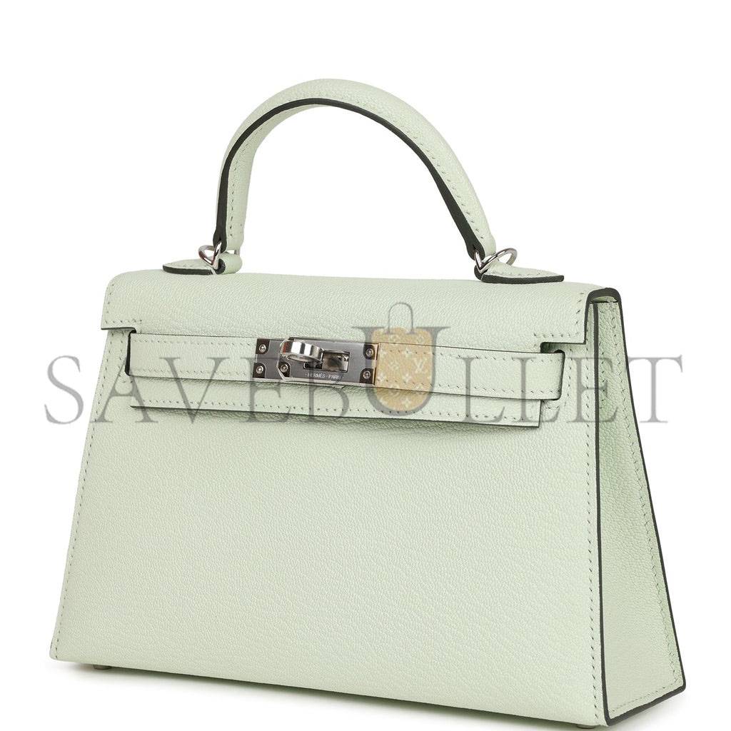 HERMES MINI KELLY CHEVRE PALLADIUM HARDWARE (19*12*5.5cm)
