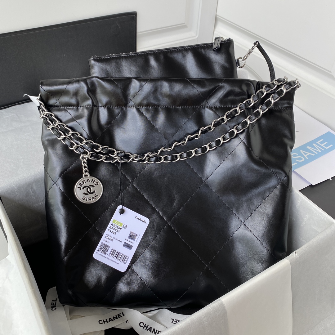 TOP CHANEL 22 Bag 35CM - SHW - Black