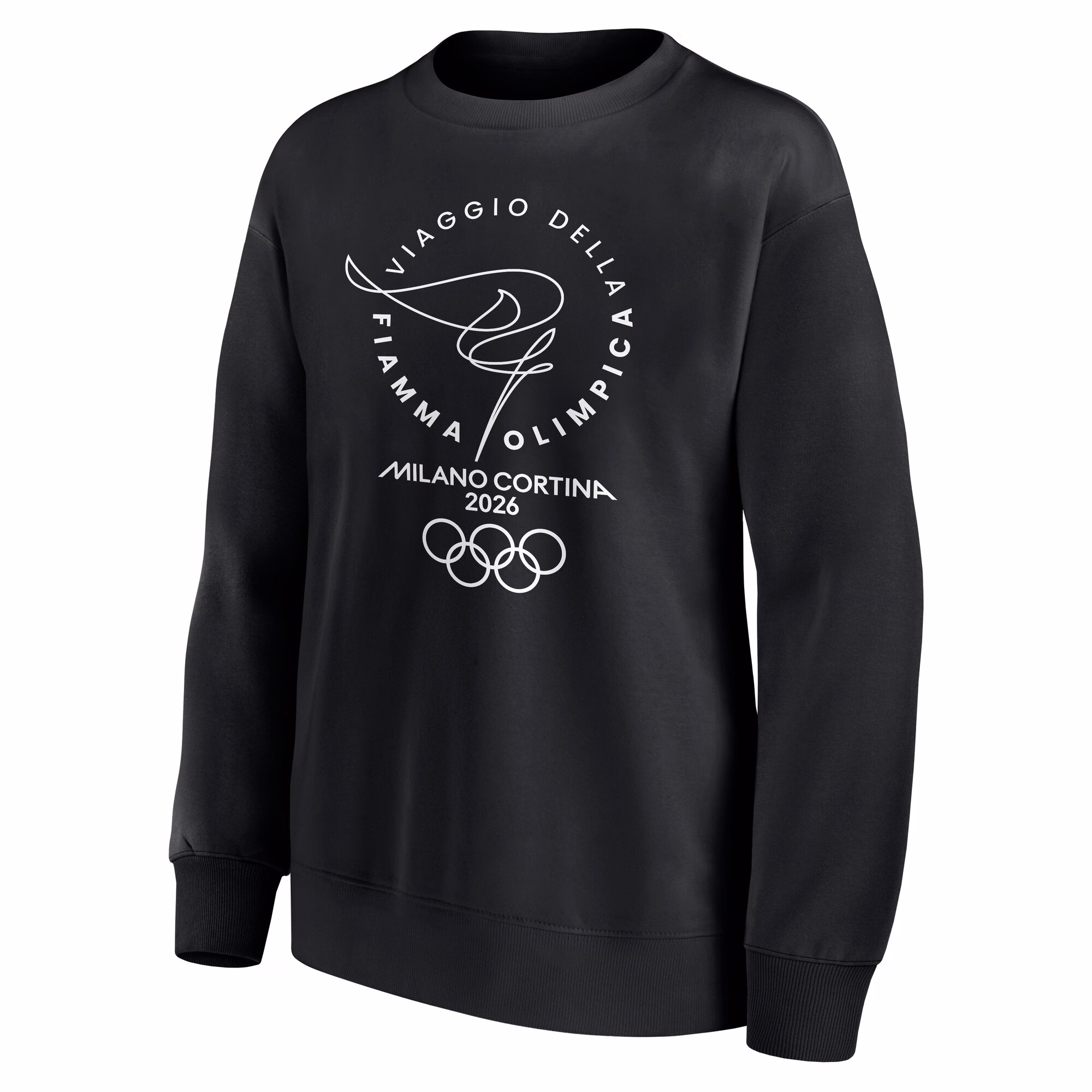 Milano Cortina 2026 Olympics Torch Graphic Crew Sweatshirt - Black - Womens